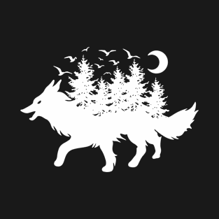 White Wolf and Forest T-Shirt