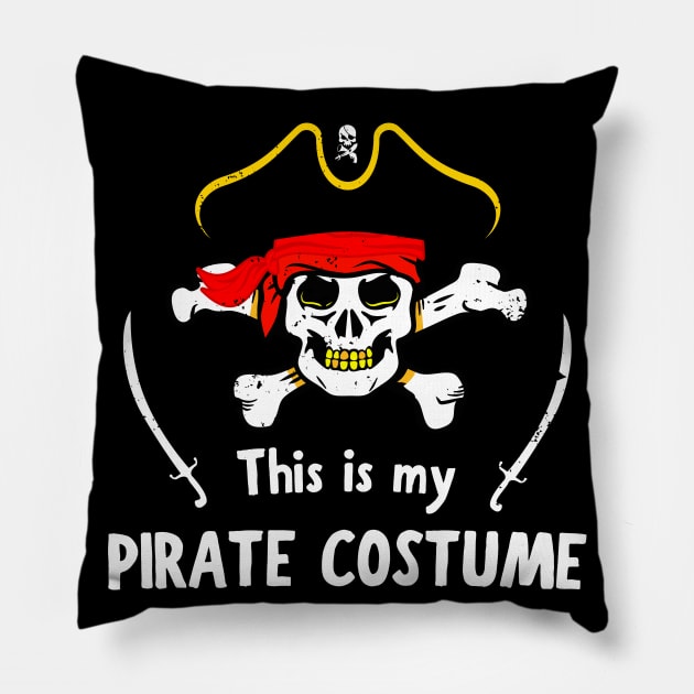 This Is My Pirate Costume Jolly Roger Skull Party Pillow by Foxxy Merch