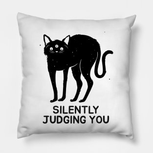 funny cat judging you Pillow