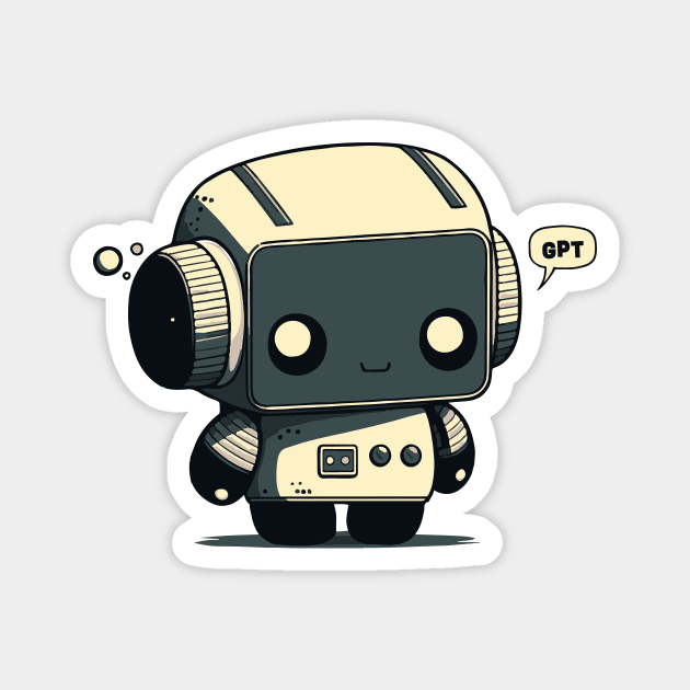 ChatGPT Robot || Cute Chatbot Character Magnet by Mad Swell Designs