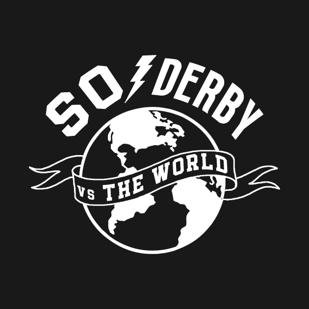 SO Derby vs the World white logo by media@soderby.org