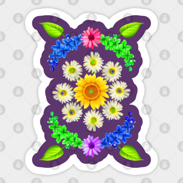 Sunflower And Daisy In Nature Sunflower Sticker Teepublic