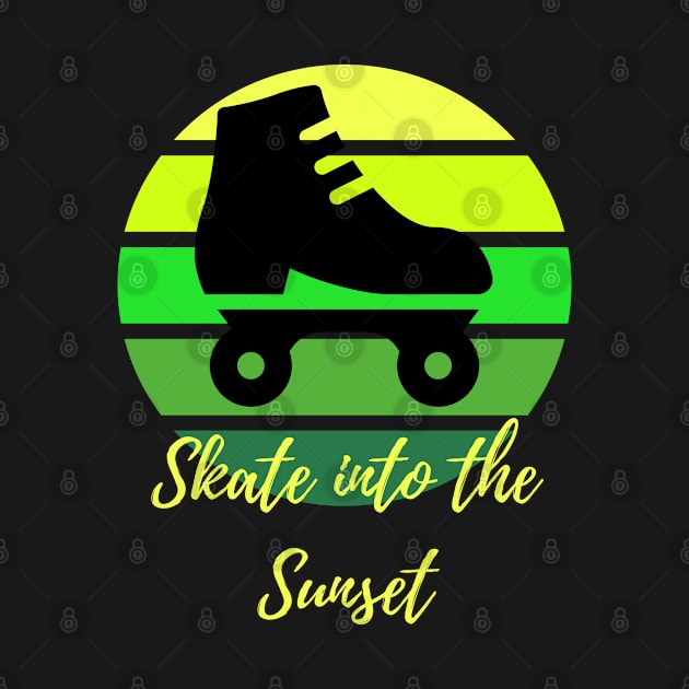 Skate into the Sunset Green Roller Skate by Skate Galaxy