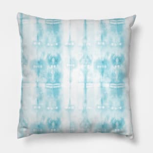 Light Blue Tie-Dye Plaid Pillow