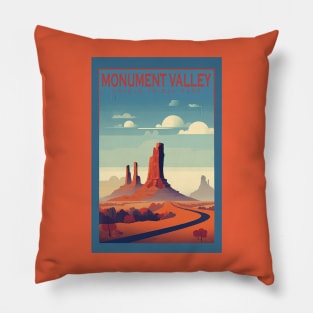 Monument Valley National Park Travel Poster Pillow