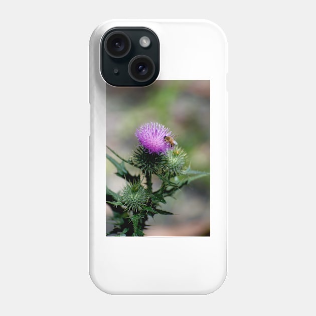 Thistle With Bee Phone Case by GP1746