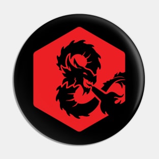 D20 Dragon Red Pin