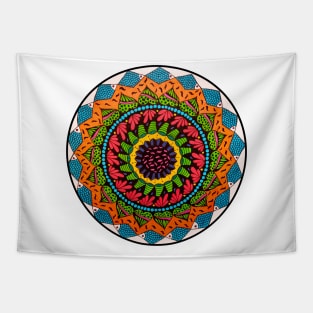 Handmade Colorful fish mandala drawing art Tapestry