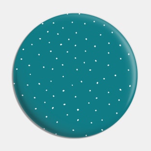 White Dots on Teal Blue Pin