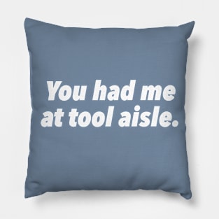 Funny Tool Aisle Text Graphic for Men Pillow