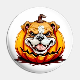 Bulldog inside Pumpkin #2 Pin