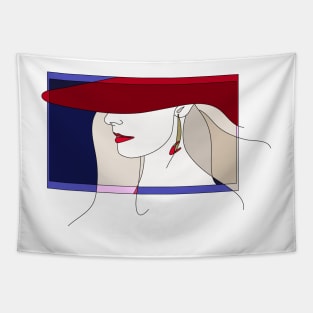 Code Rouge #woman #girl #beauty #fineart #popart #home #decor #fashion #buyart #artprint #minimal #drawing Tapestry