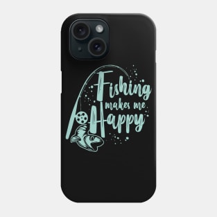 Mens Fishing Shirt Makes Me Happy Fathers Day Fish Phone Case