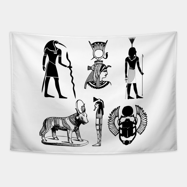 Ancient Egyptian Symbols Tapestry by Nisuris Art