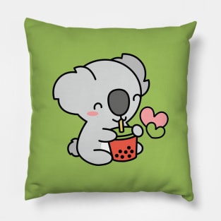 Cute Koala Bear Sipping Bubble Tea - Kawaii Boba Pillow