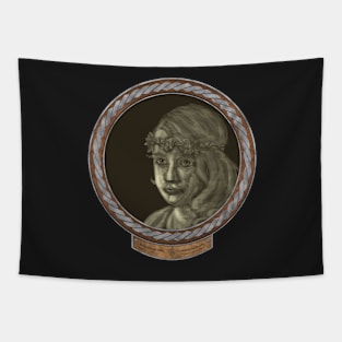 Melancholy Girl (frame silver celtic rope silver rim) Tapestry