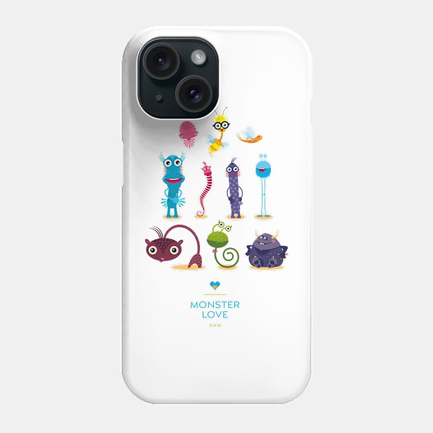 Illustration Nursery Little Monster - Monster Love Phone Case by Piakolle