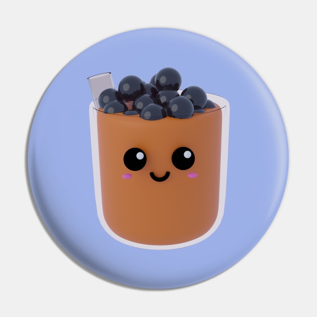 Cute boba milk tea Pin by Pakanese_Art