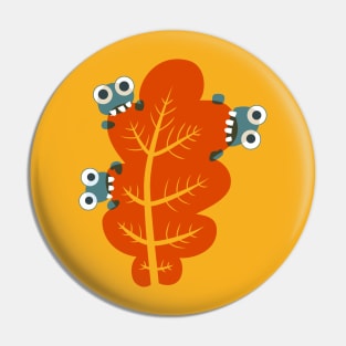 Cute Bugs Eat Autumn Leaf Pin