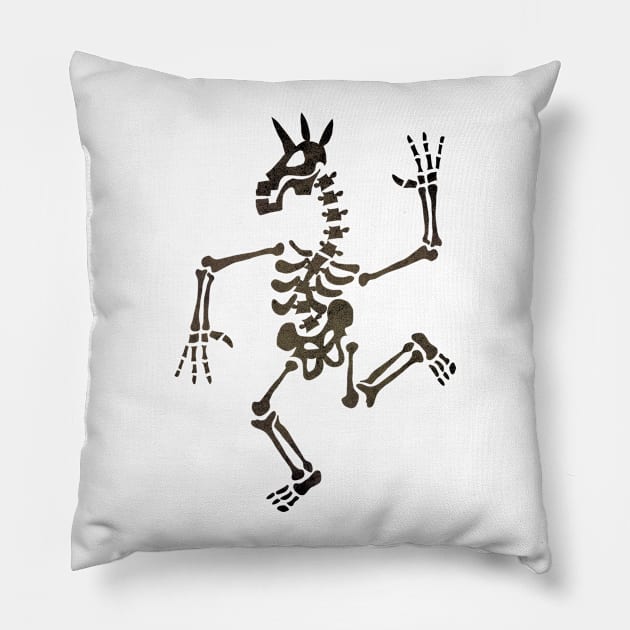 Skeleton Unicorn Dance 2 Pillow by Thatssounicorny