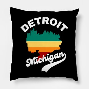 Detroit Michigan city map. Pillow