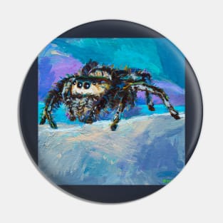 Psychedelic Jumping Spider by Robert Phelps Pin