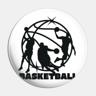 Basketball Black Pin