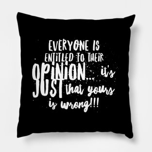 Everyone is ENTITLED to their Opinion...it’s just that YOURS is WRONG!!! Pillow