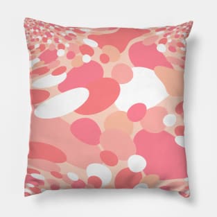 60's Retro Groovy Dots in Blush Pink and White - Abstract Pillow