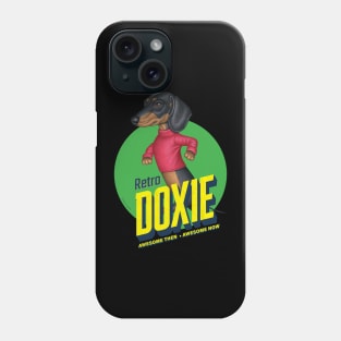 Retro Black Dachshund Walking Phone Case