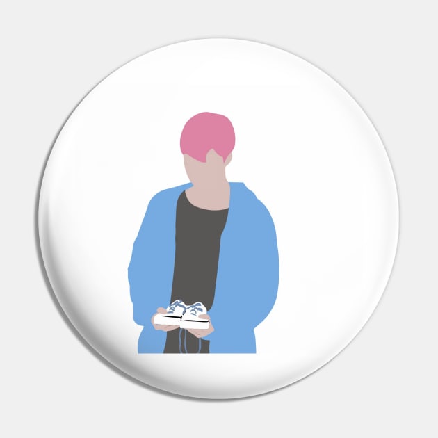 Jimin Spring Days Pink Hair Silhouette Pin by BTSKingdom