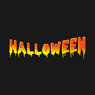 happy halloween written in a fiery way T-Shirt