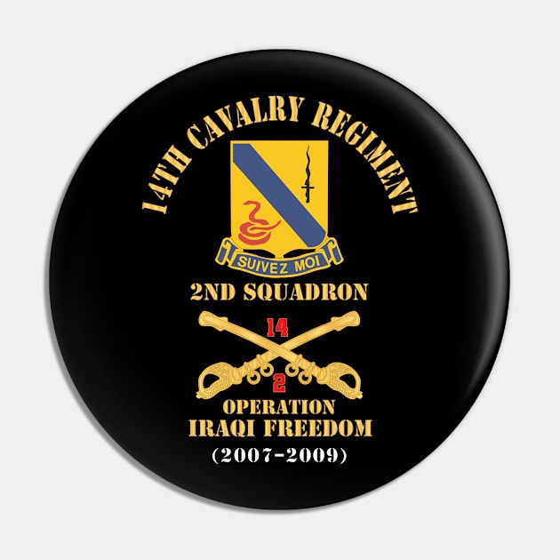 Army - 14th Cavalry Regiment w Cav Br - 2nd Squadron - Operation Iraqi Freedom - 2007–2009 - Red Txt X 300 Pin by twix123844