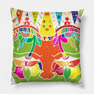 javanese mask decoration Pillow