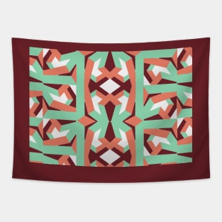 Pink baby blue geometric pattern Tapestry