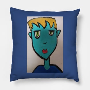 Blue Face kid Pillow