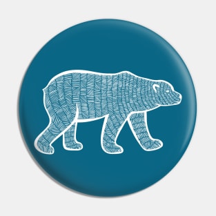 Polar Bear - detailed hand drawn animal design Pin