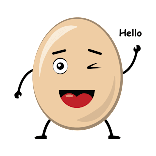 Happy Egg Greeting Hello - Funny Character Illustration T-Shirt