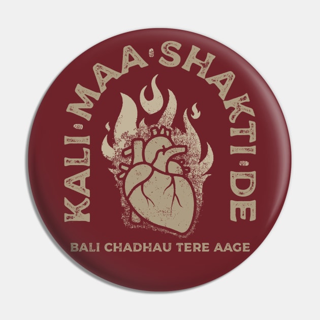 Kali Maa Flaming Heart Pin by Pufahl