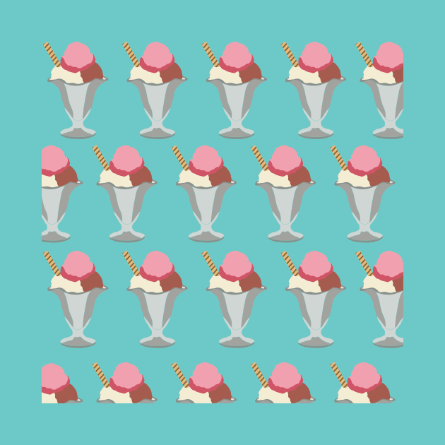 Cute Pastel Summertime Ice Cream Sundae Pattern by Rhubarb Myrtle