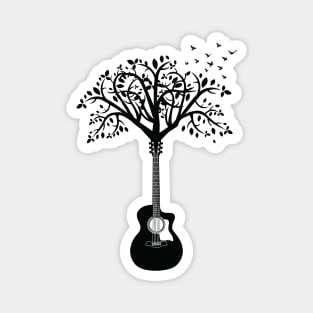 Acoustic Guitar Tree Light Theme Magnet