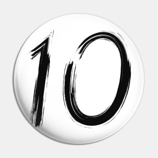 Hand Drawn Letter Number 10 ten Pin