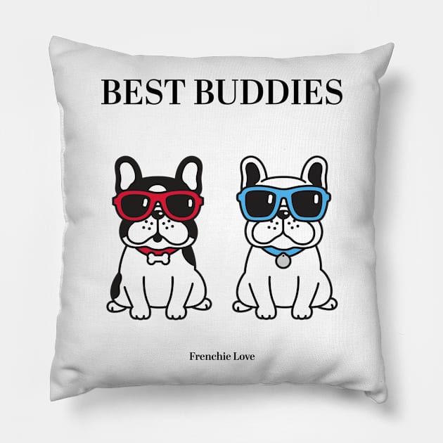 Best Buddies - Frenchie Love Pillow by Meine Zwergenkinder