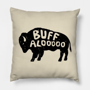 Distressed Lucky Buffalo Design Pillow