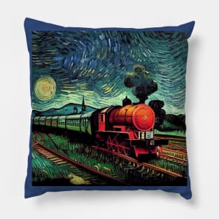 Starry Night Wizarding Express Train Pillow