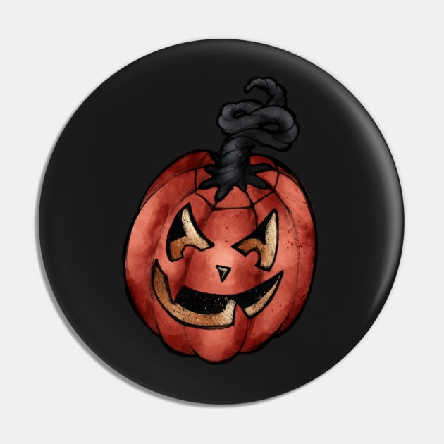 Orange Jack O Lantern sticker Pin by JJLosh