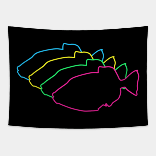 Fish 80s Neon Tapestry