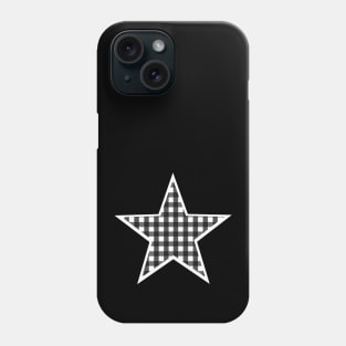 White and Black Gingham Star Phone Case