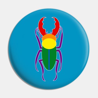 Rainbow Flag Beetle Pin