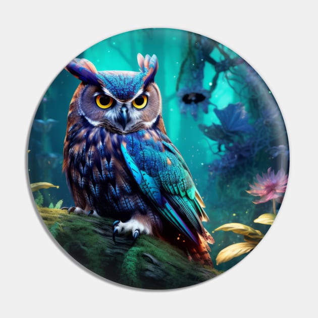 Owl Animal Bird Wildlife Wilderness Colorful Realistic Illustration Pin by Cubebox
